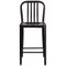 Merrick Lane Santorini Galvanized Steel Indoor/Outdoor Counter Bar Stool With Slatted Back And Powder Coated Finish